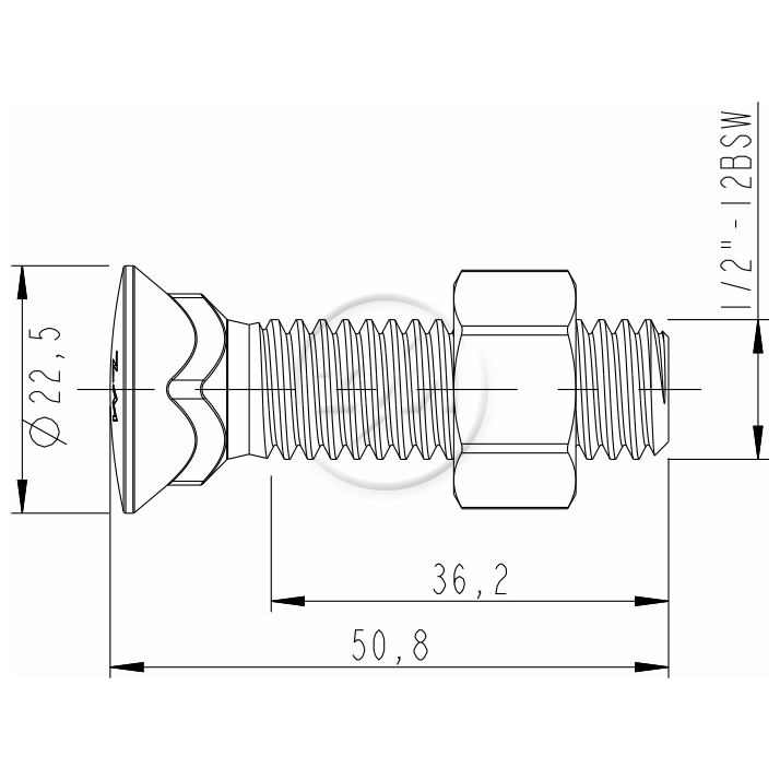 Kit 50 Parafuso para Arados 1/2"-12BSWx2" (2) - ZM - 4012064
