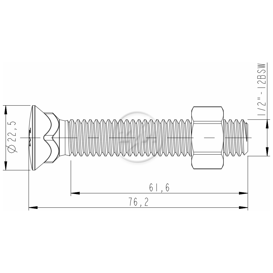 Kit 50 Parafuso para Arados 1/2"-12BSWx3" (2) - ZM - 4012068