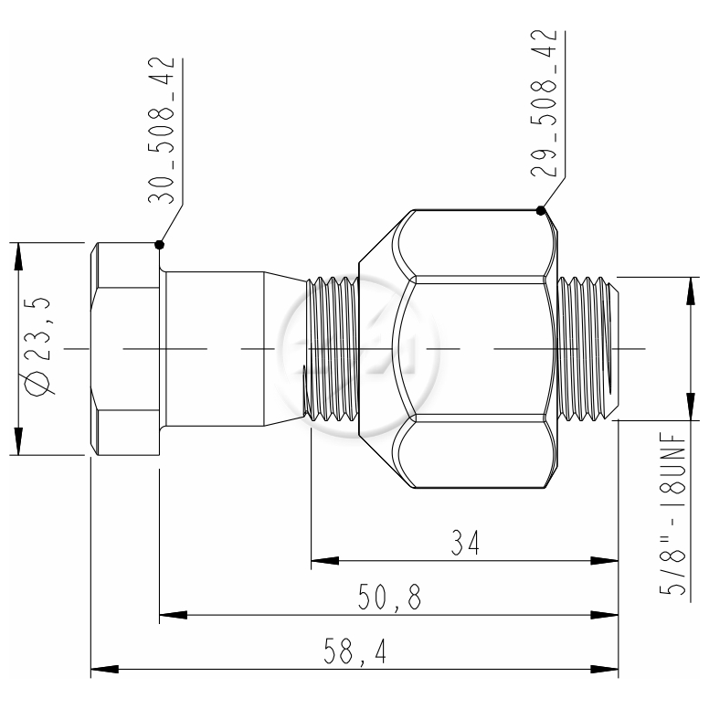 Kit 46 Parafuso Roda 5/8"x50,8/58,4xCH1.1/16" - ZM - 4050842