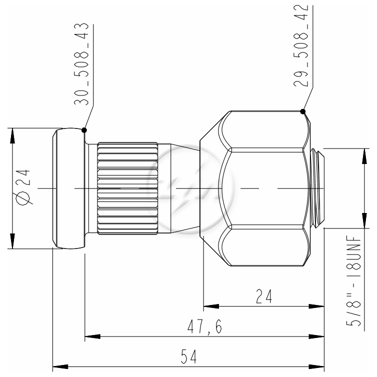 Kit 46 Parafuso Roda 5/8"x47,6/54xCH1.1/16" - ZM - 40.508.43