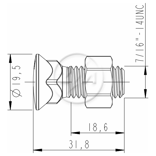 Kit 100 Parafuso Arados 7/16"x 1,1/4"xCH5/8" - ZM - 4076161