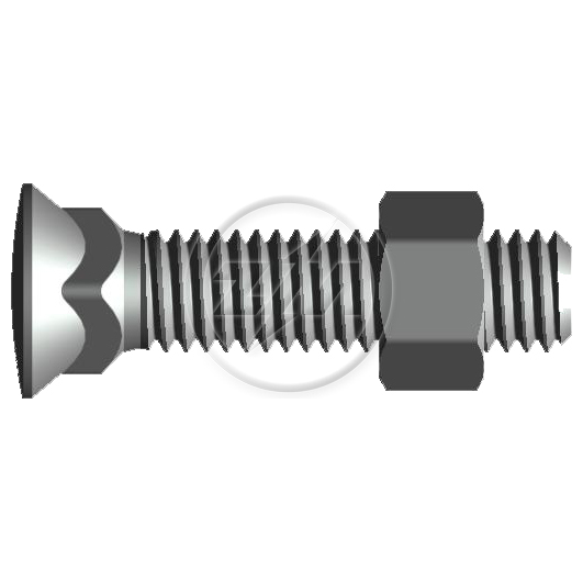 Kit 100 Parafuso para Arados 7/16"x 2"xCH5/8" - ZM - 4076164