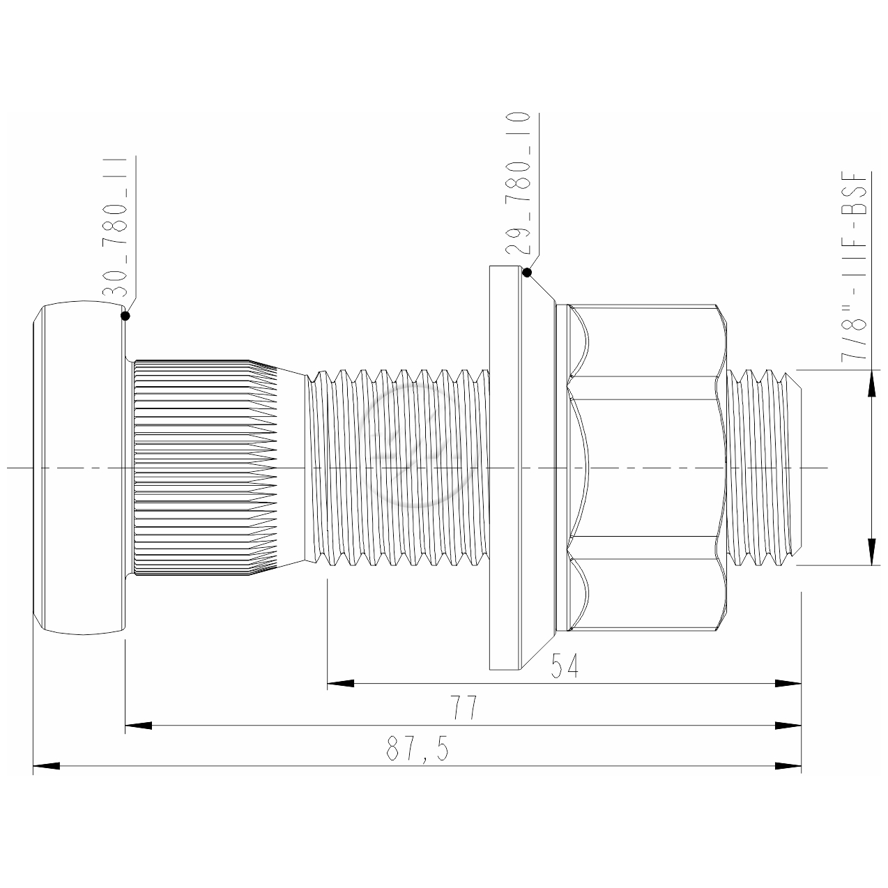 Kit 12 Parafuso Roda 7/8"x77/87,5xCH1.5/16" - ZM - 40.780.11