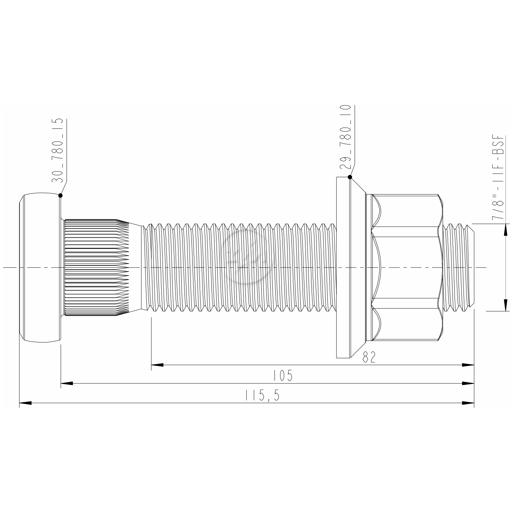 Kit 12 Parafuso Roda 7/8"x105/115,5xCH1.5/16" - ZM - 4078015