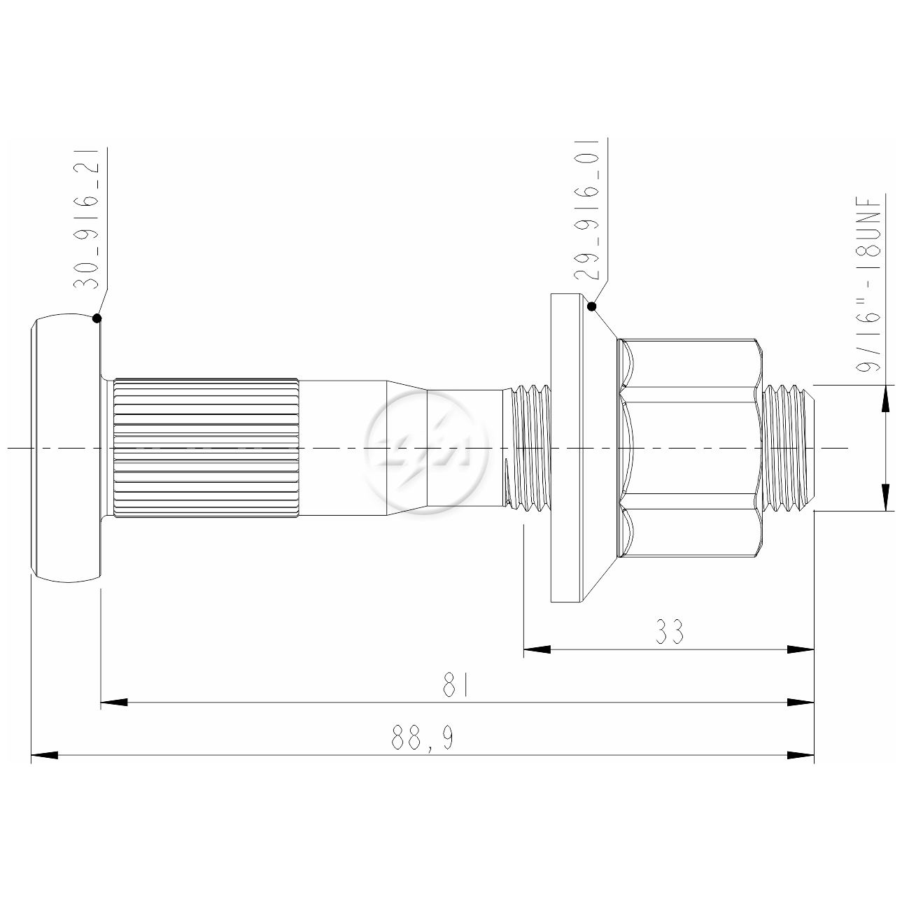 Prisioneiro de Roda com Porca Caixa com 25 Unidades para Chevrolet D-40 e GMC D-40 - ZM - 40.916.21