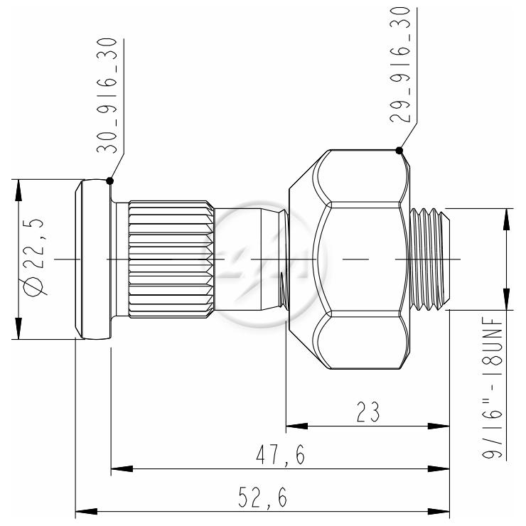 Kit 80 Parafuso Roda 9/16"x47,6/52,6xCH1.1/16" - ZM - 4091630