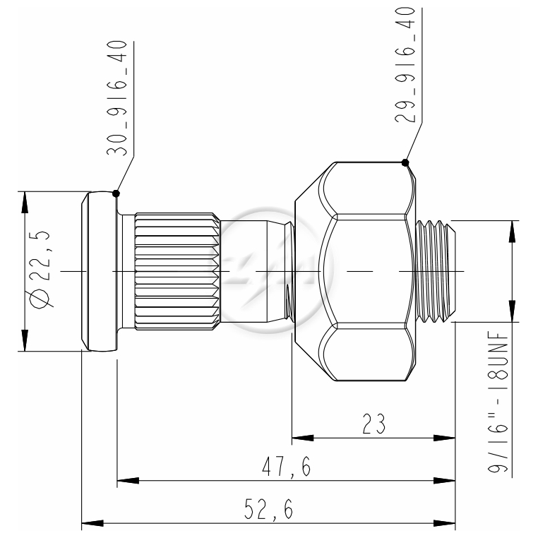 Kit 80 Parafuso Roda 9/16"x47,6/52,6 - ZM - 40.916.40