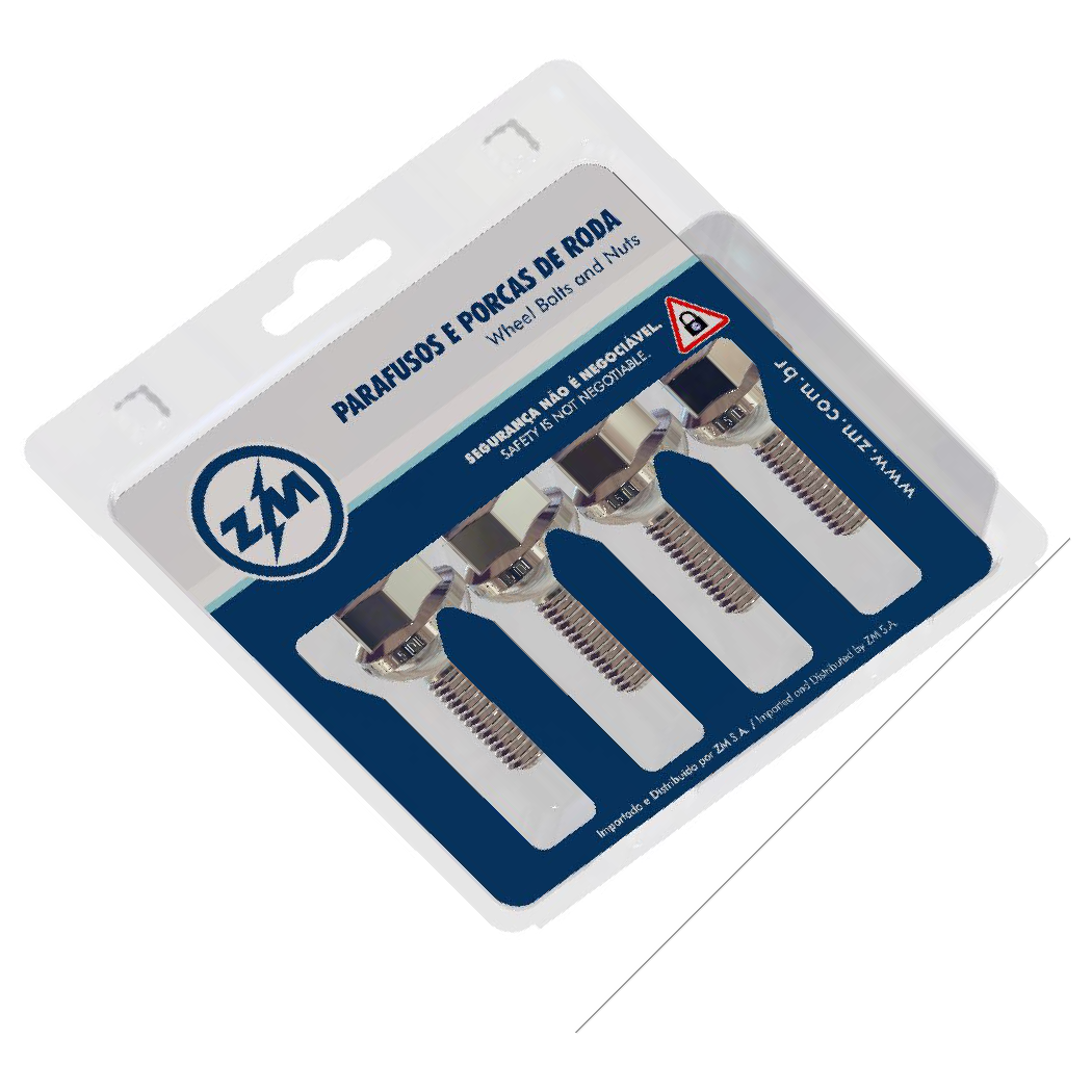 Jogo Parafusos Roda Cromado M12-1,5x24/44 - ZM - 42.012.50