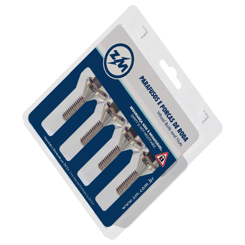 Jogo Parafusos Roda Crom M12-1,5x23/51x17mm - ZM - 42.012.81