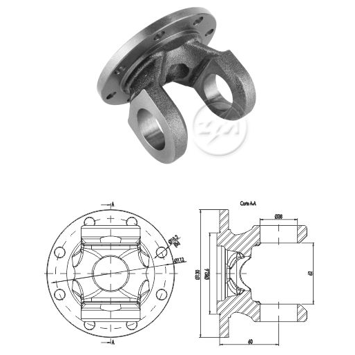 Flange de Orelha do Cardan - ZM - 435.002.04