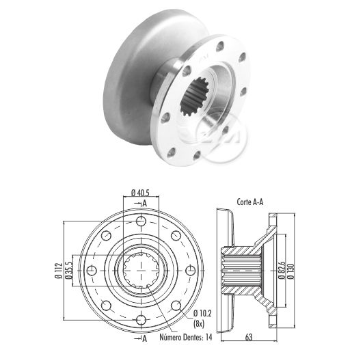 Flange de Acoplamento do Cardan - ZM - 435.102.04