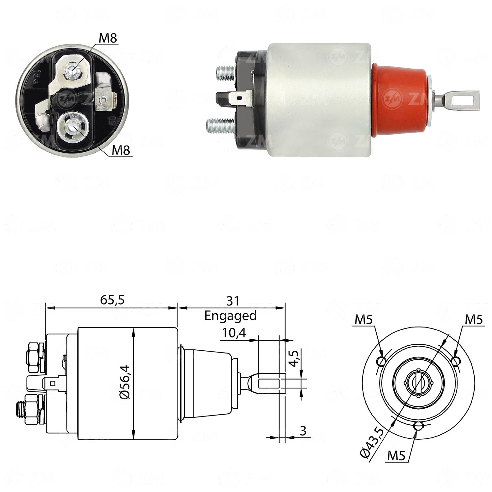 Relê Auxiliar de Partida para Nissan Sentra - ZM - 4-777