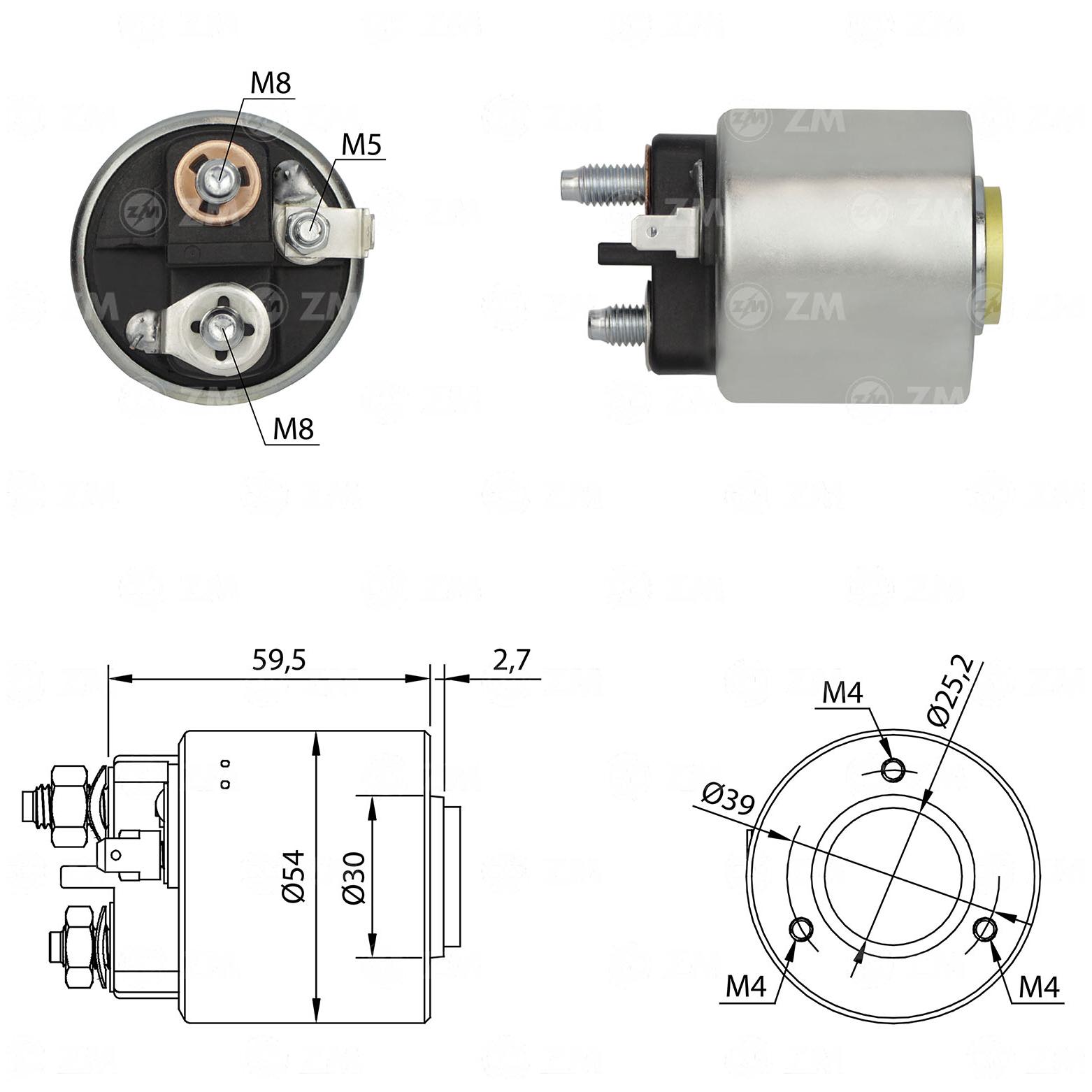 Relê Auxiliar de Partida para Citroen BX e Peugeot 405 - ZM - 492