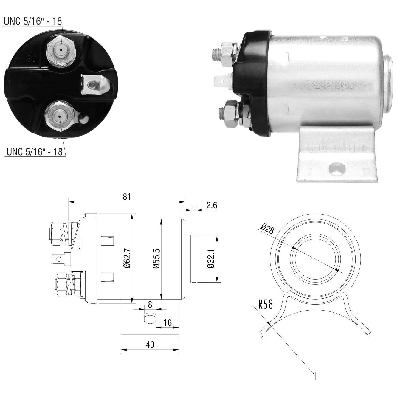 Relê Auxiliar de Partida para Ford F-4000 - ZM - 518