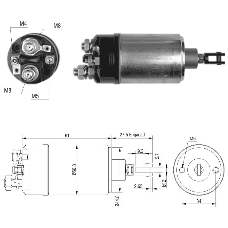 Relê Auxiliar de Partida para Chevrolet Opala - ZM - 523