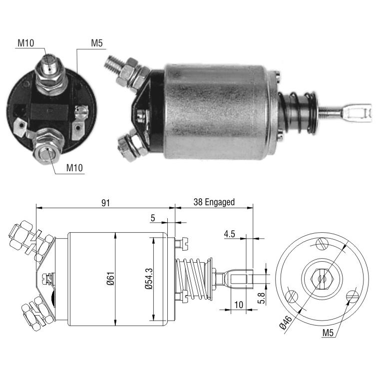 Relê Auxiliar de Partida para Agrale 1600 TX - ZM - 533