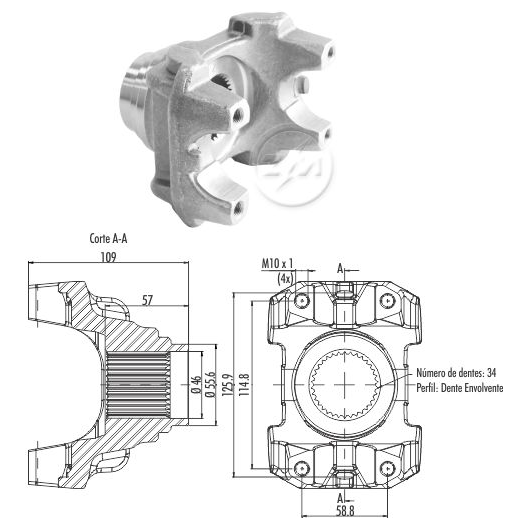 Terminal Yoke Acoplamento do Diferencial - ZM - 535.001.18