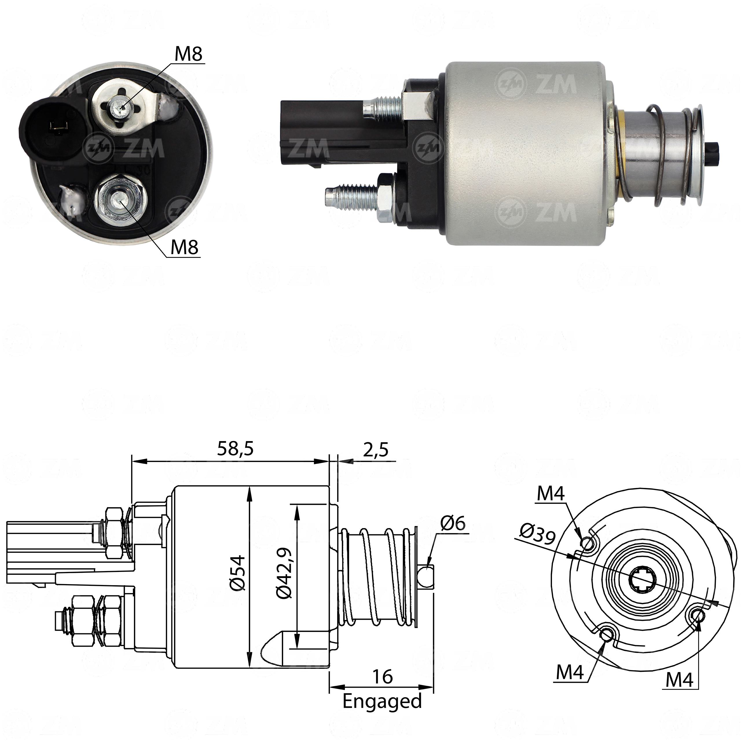 Relê Auxiliar de Partida para Audi A4 e A6 - ZM - 5-498