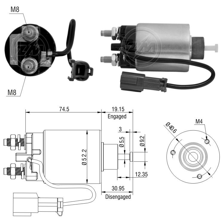 Relê Auxiliar de Partida para Nissan Sentra - ZM - 5-860
