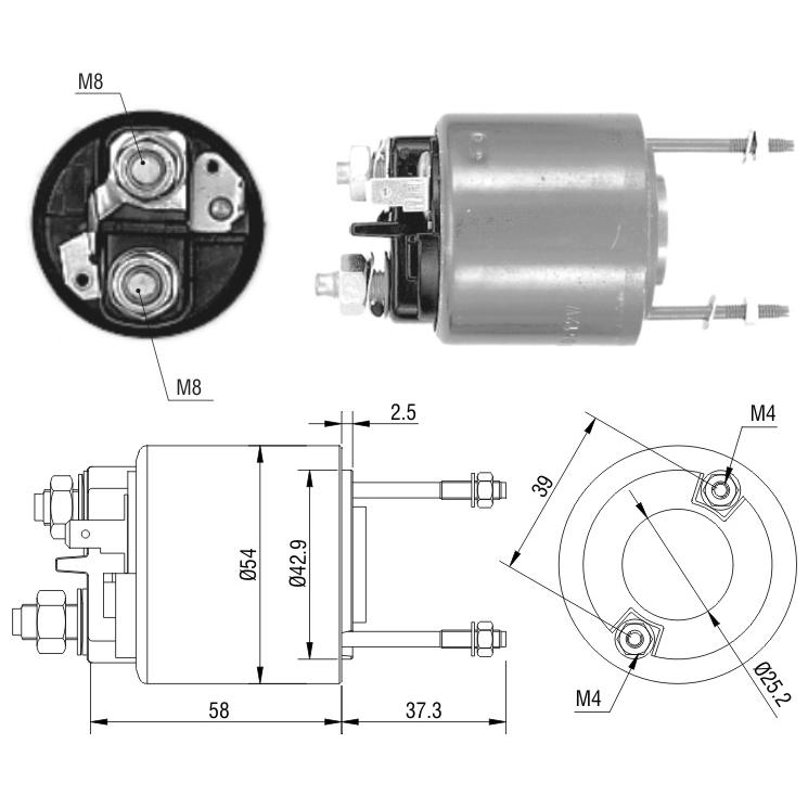 Relê Auxiliar de Partida para Renault R19 - ZM - 594