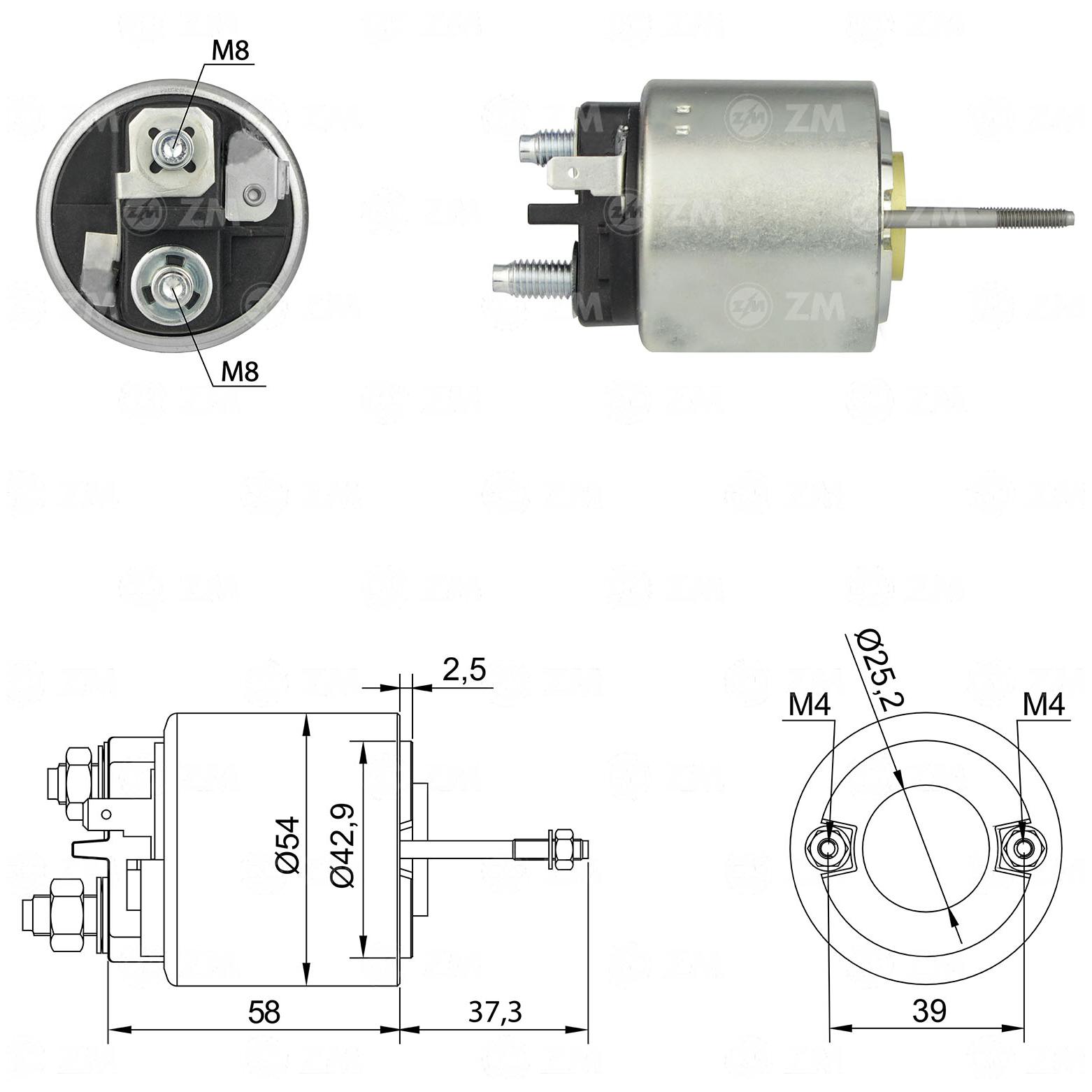 Relê Auxiliar de Partida para Chevrolet S10 e Ford F-1000 - ZM - 597