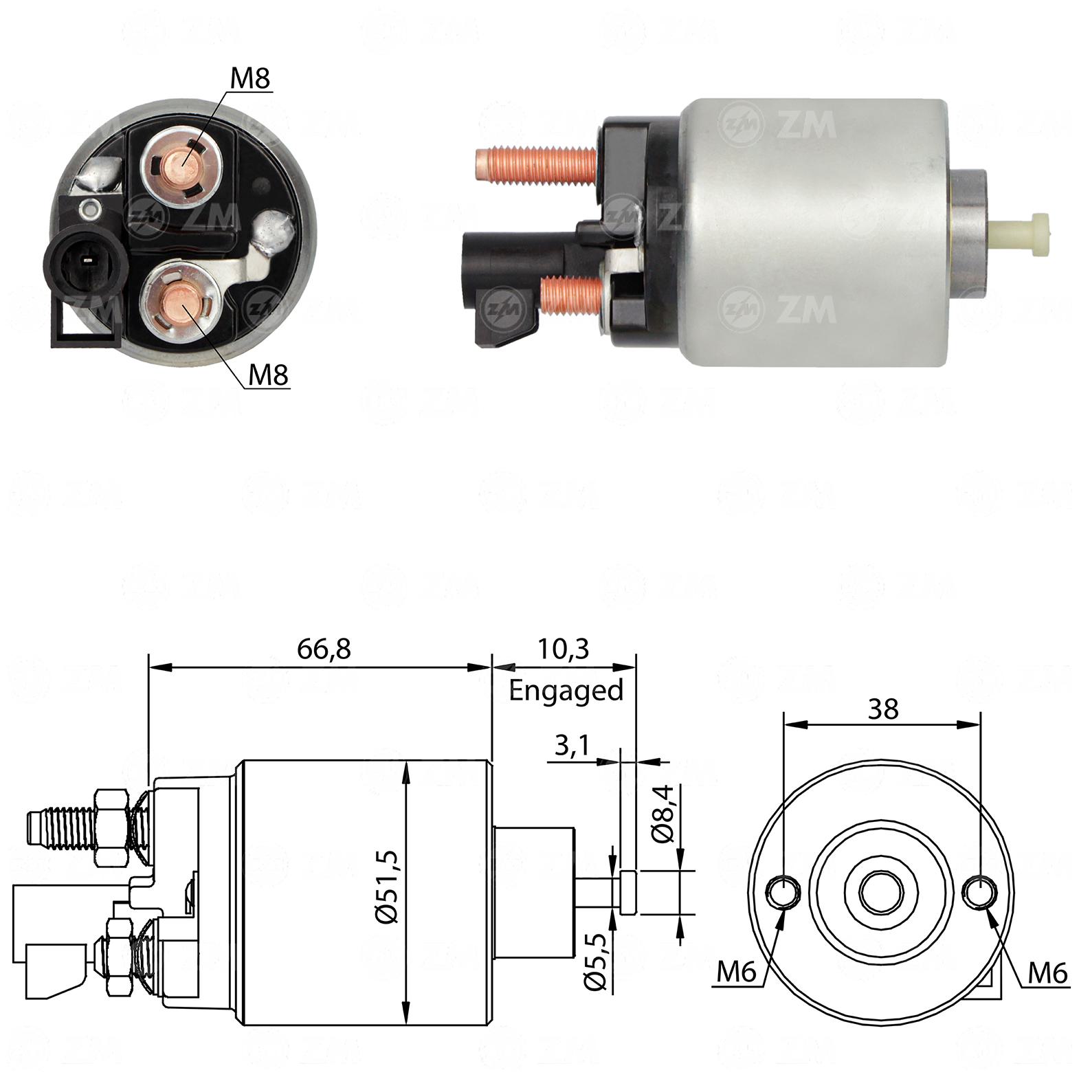 Relê Auxiliar de Partida para Cadillac SRX e Chevrolet Captiva - ZM - 5-995