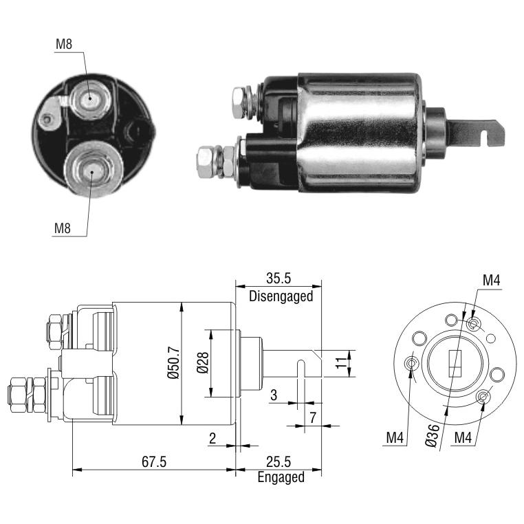 Relê Auxiliar de Partida para Honda Civic - ZM - 602
