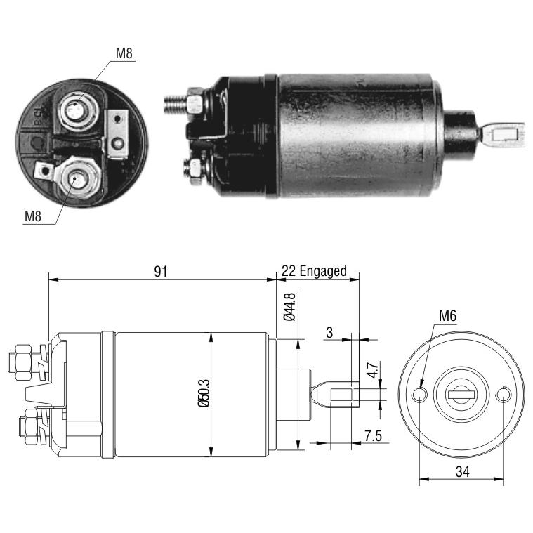 Relê Auxiliar de Partida para Volkswagen Fusca - ZM - 621