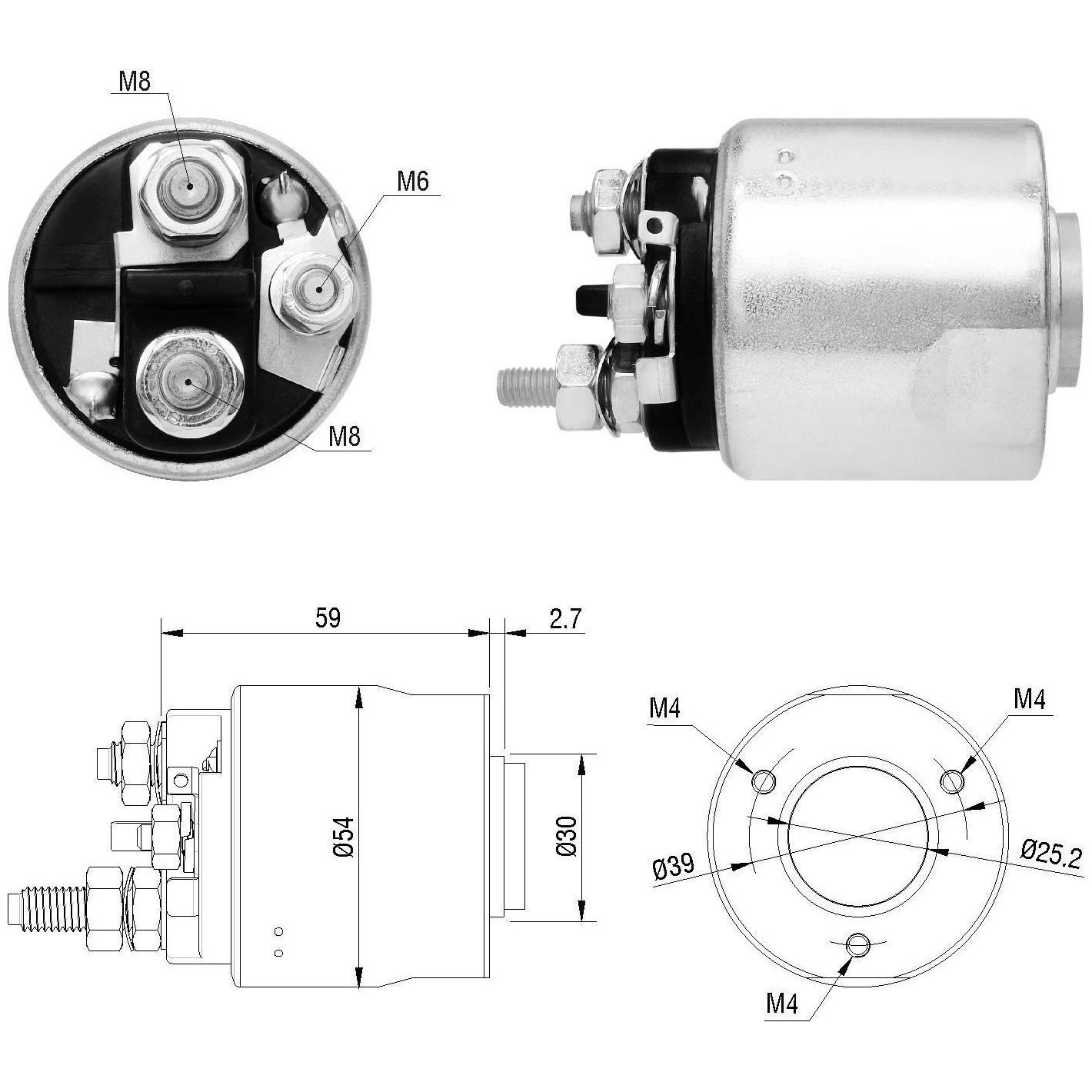 Relê Auxiliar de Partida para Honda Accord - ZM - 6-495