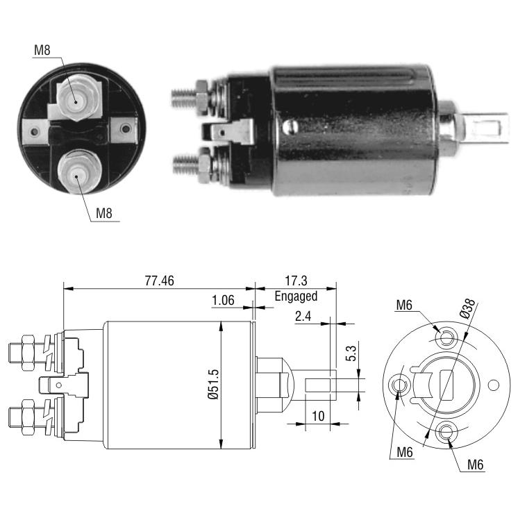 Relê Auxiliar de Partida para Mitsubishi COLT - ZM - 691