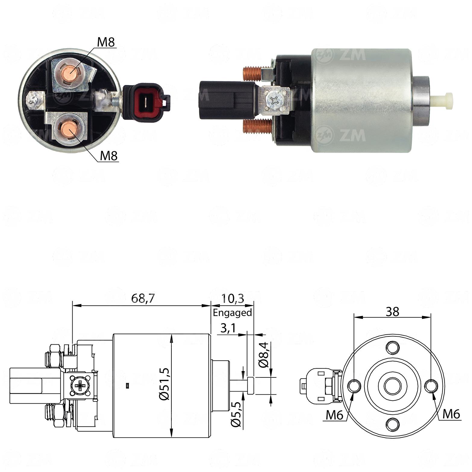 Relê Auxiliar de Partida para Nissan Murano - ZM - 6-996