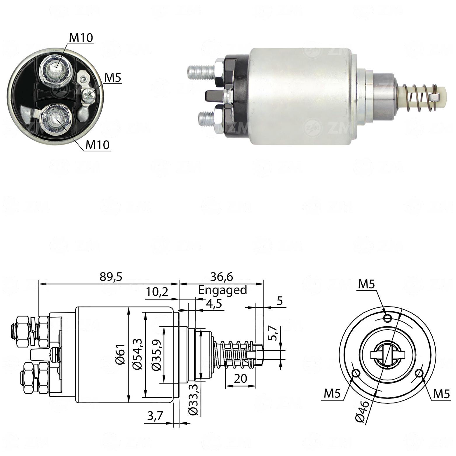 Relê Auxiliar de Partida para Ford F-250 e F-4000 - ZM - 731