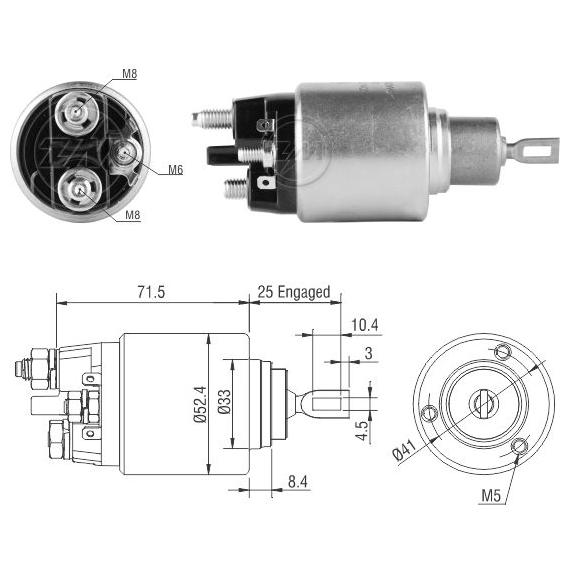Relê Auxiliar de Partida para Mercedes-Benz Sprinter 311 - ZM - 7-382