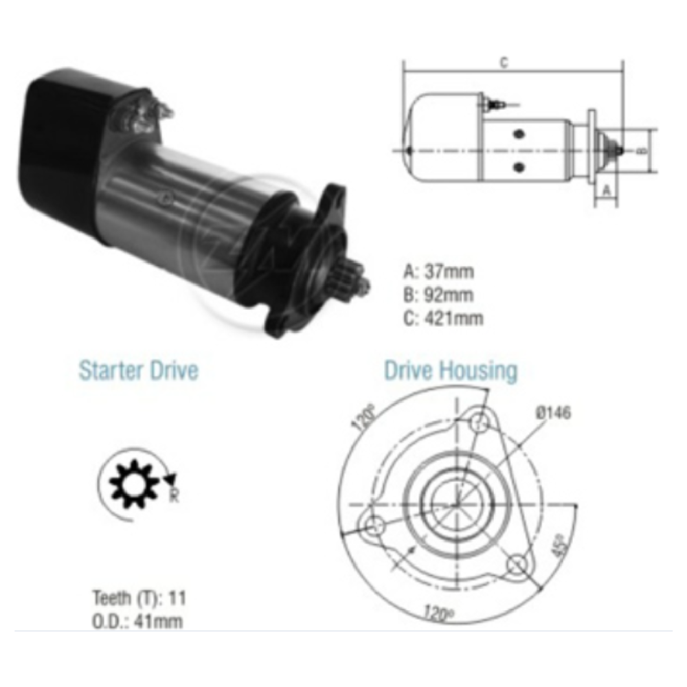 Motor de Partida KB 24V - ZM - 80.101.05