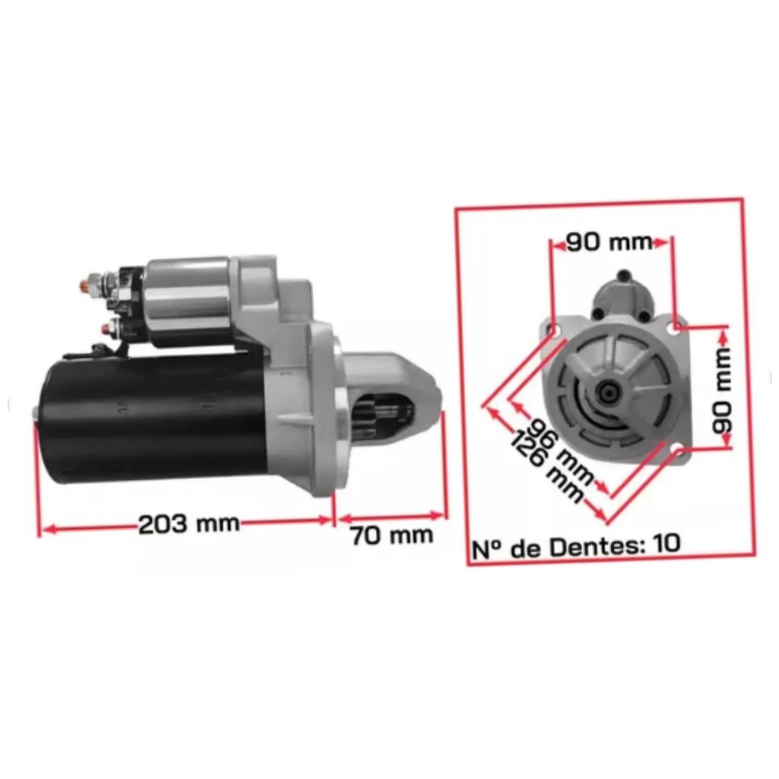 Motor de Partida JF 12V - ZM - 80.102.03