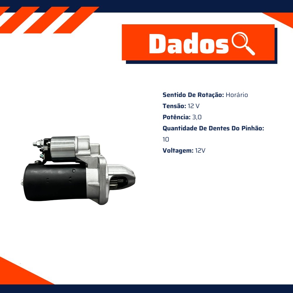 Motor de Partida JF 12V - ZM - 80.102.03
