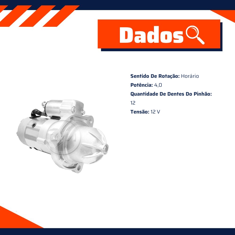 Motor de Partida M100R 12V - ZM - 80.481.01
