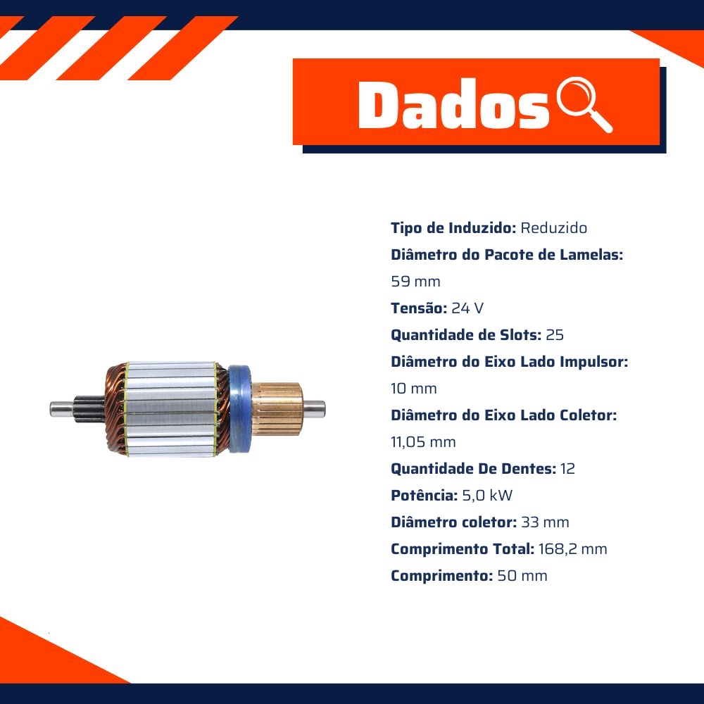 Induzido do Motor de Partida 24V - ZM - 83.480.53
