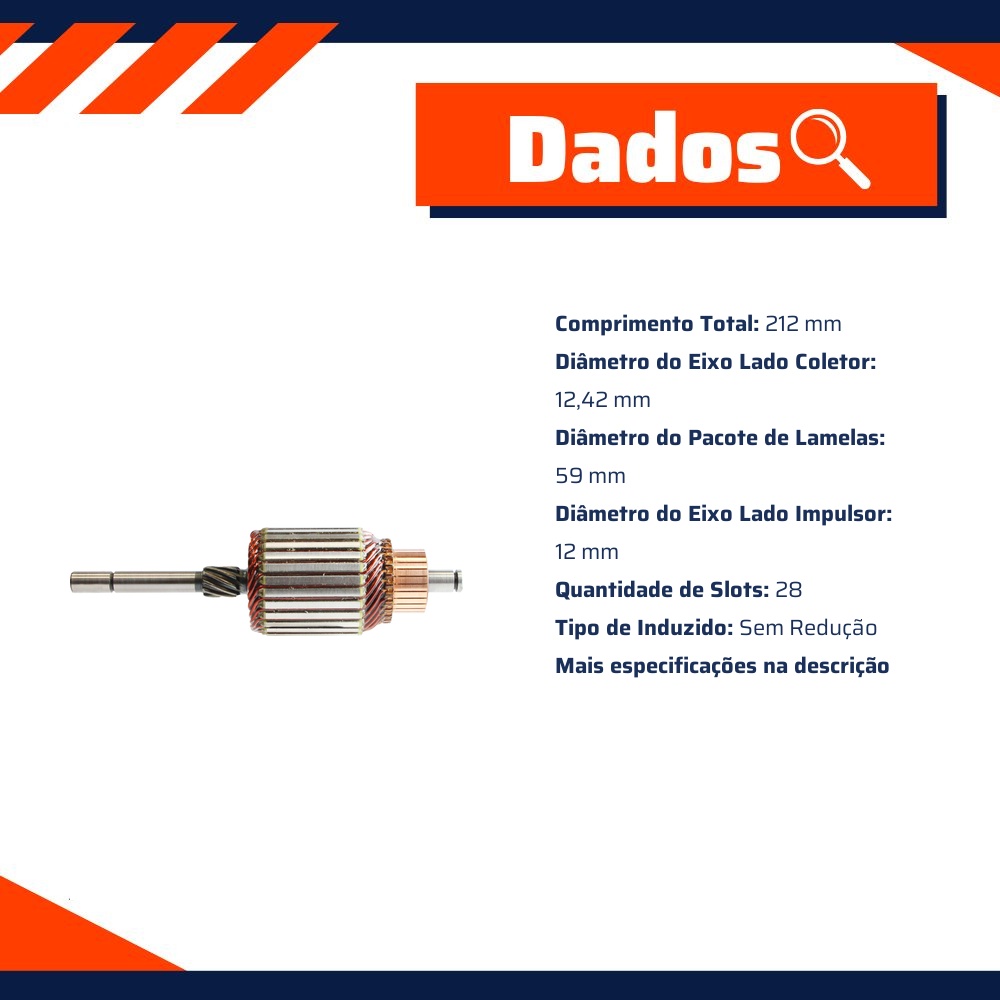Induzido do Motor de Partida 12V - ZM - 83.571.12