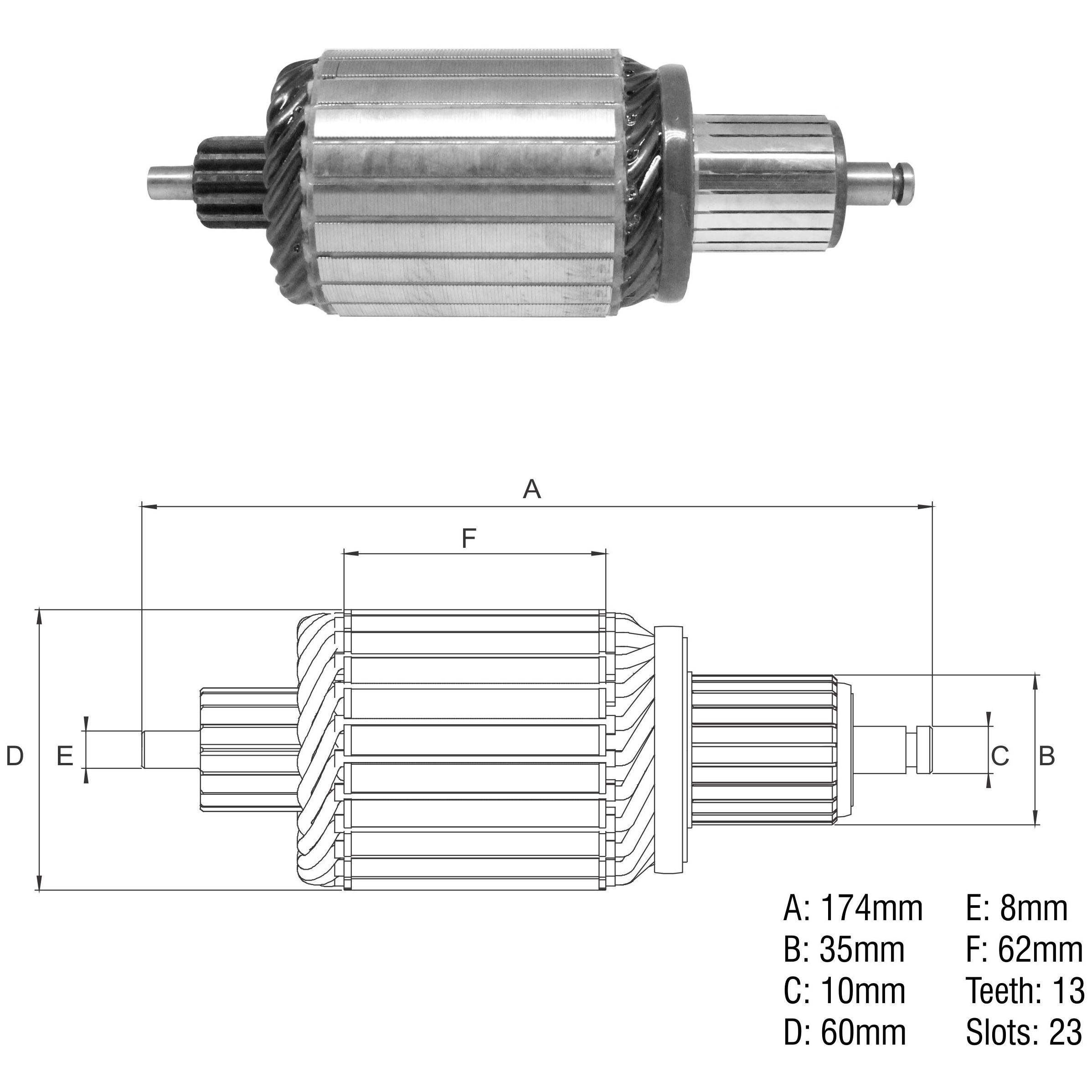 Induzido do Motor de Partida 24V - ZM - 83.639.03
