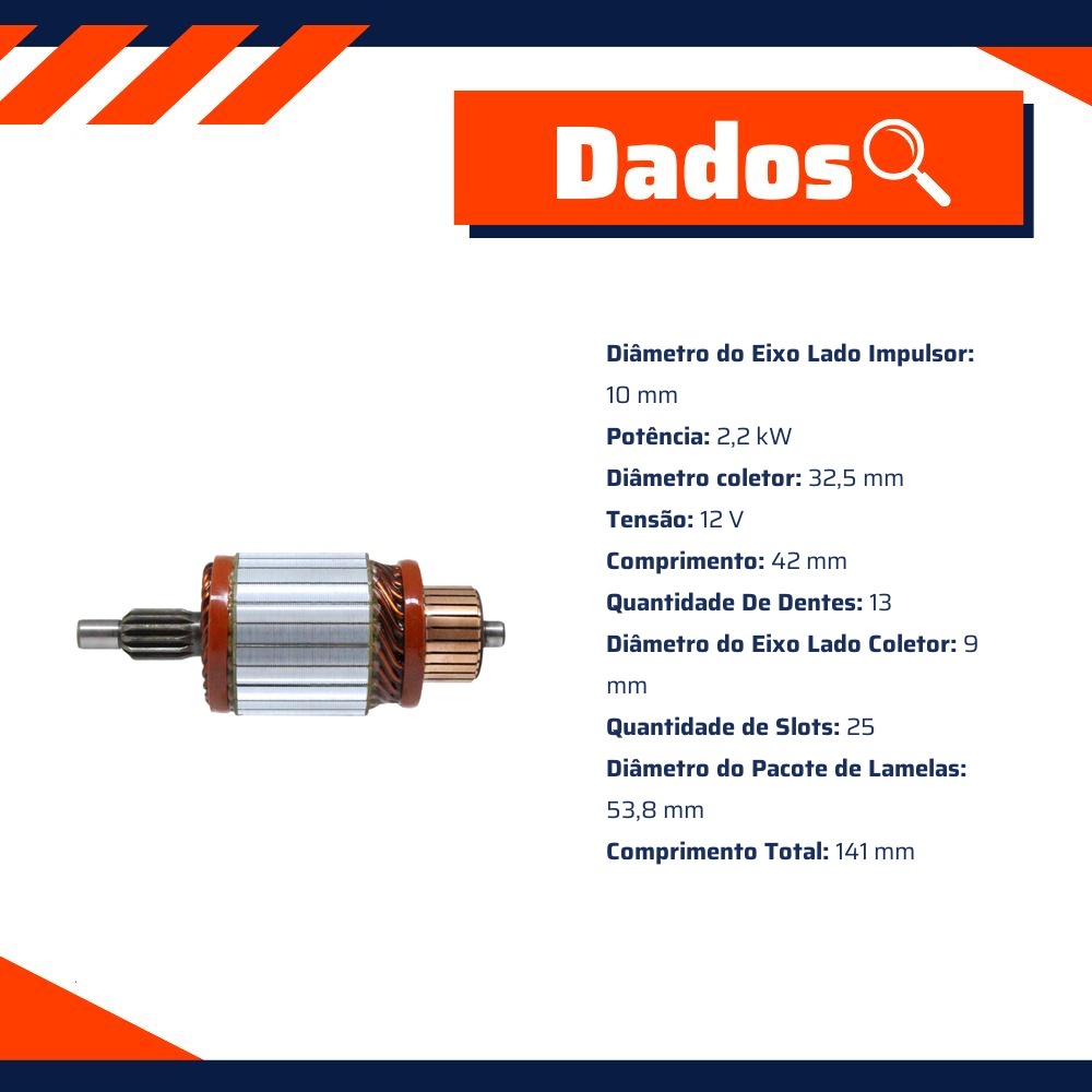 Induzido do Motor de Partida 12V - ZM - 83.790.01