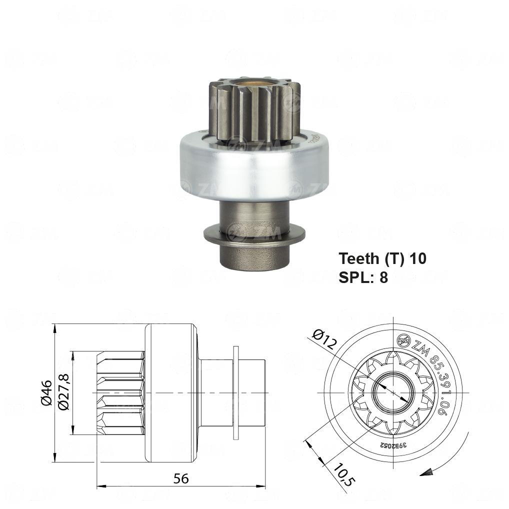 Impulsor de Partida para Hyundai HB20 e KIA RIO - ZM - 85.391.06