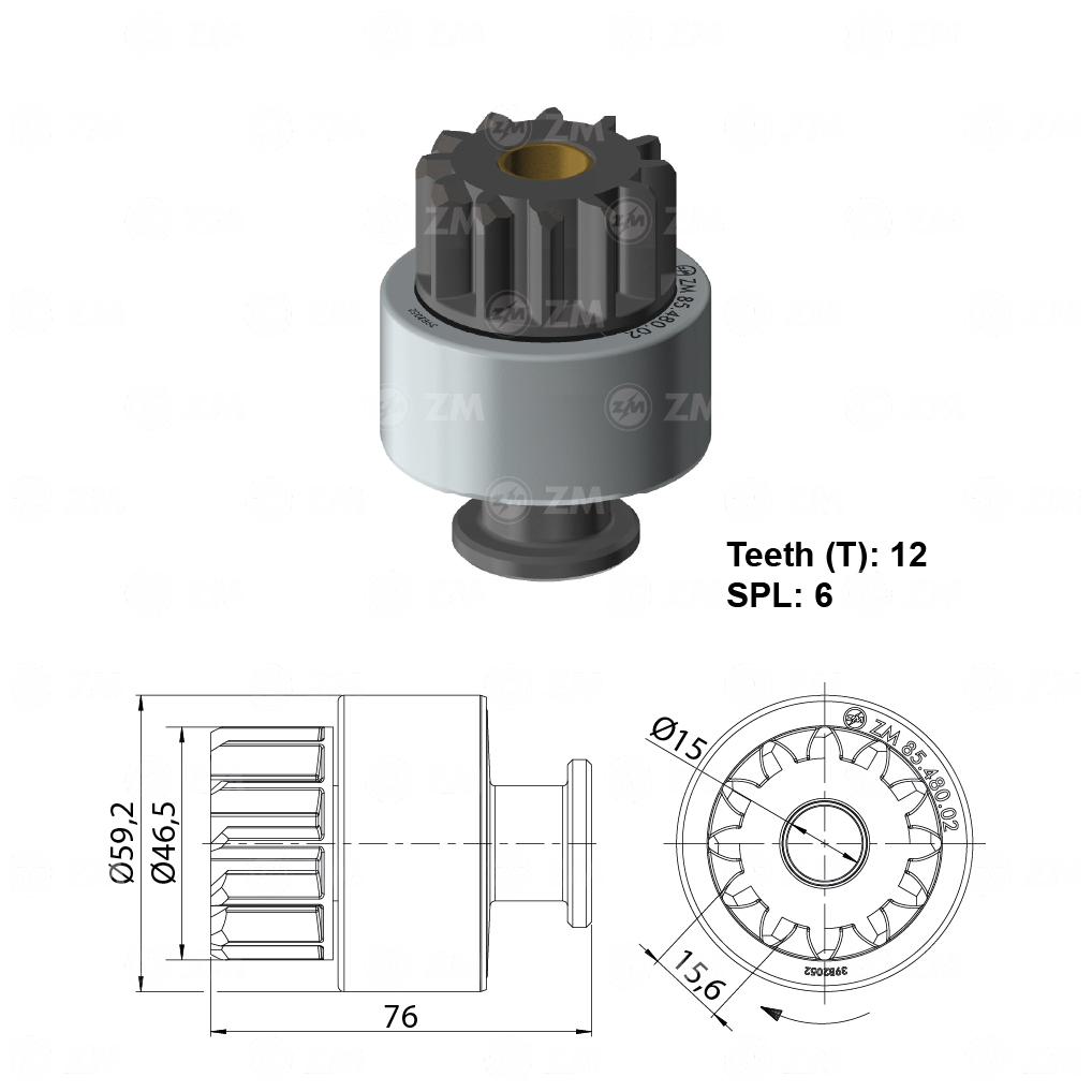 Impulsor de Partida - ZM - 85.480.02