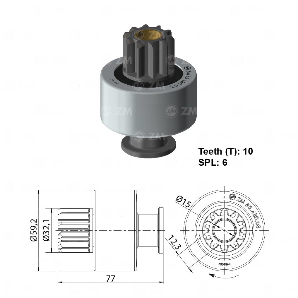 Impulsor de Partida para Volkswagen Constellation 24-250 - ZM - 85.480.03