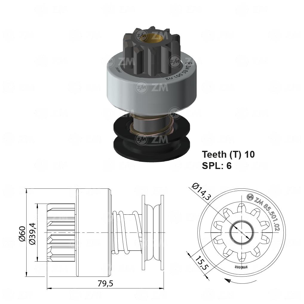 Impulsor de Partida - ZM - 85.501.02