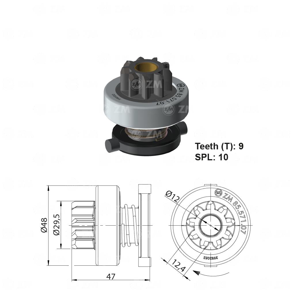 Impulsor de Partida para Toyota Corolla - ZM - 85.571.07