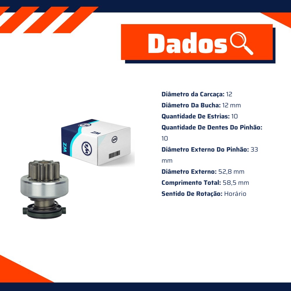 Impulsor de Partida para Fiat Ducato e Ford F-350 - ZM - 85.571.14