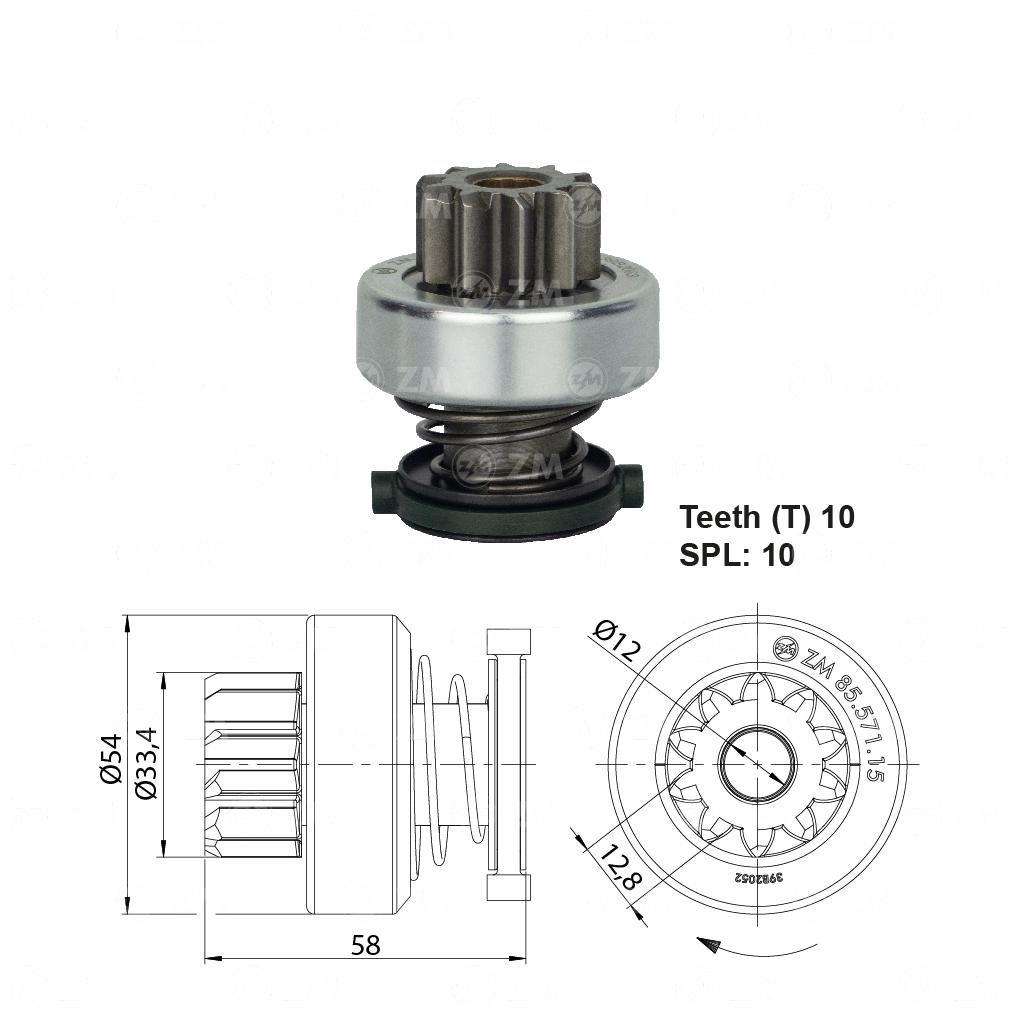 Impulsor de Partida para Ford F-250 e F-350 - ZM - 85.571.15