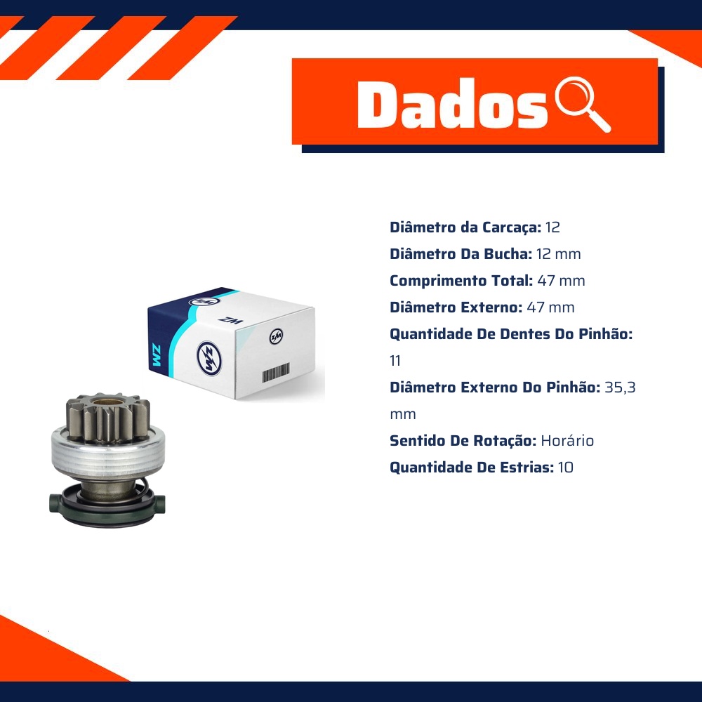 Impulsor de Partida para Toyota Fielder - ZM - 85.571.17