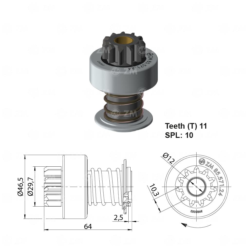 Impulsor de Partida para Fiat 147 - ZM - 85.571.24